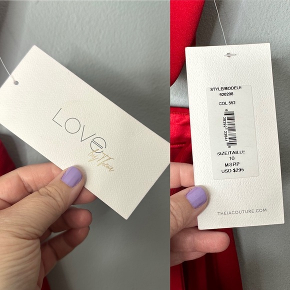 Love, Theia One-Shoulder Cropped Jersey Jumpsuit w/ Side Cutout Size 10 NEW - Picture 11 of 13